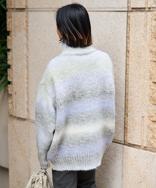 FREAK'S STORE（フリークスストア）の「グラデーションタートルニットプルオーバー（ニット/セーター・レディース・オレンジ/グレー/ブルー・ﾌﾘ-）」の12枚目の写真
