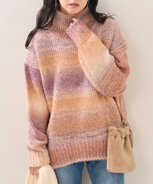 FREAK'S STORE（フリークスストア）の「グラデーションタートルニットプルオーバー（ニット/セーター・レディース・オレンジ/グレー/ブルー・ﾌﾘ-）」の18枚目の写真