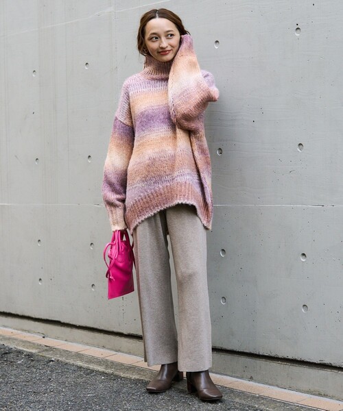 FREAK'S STORE（フリークスストア）の「グラデーションタートルニットプルオーバー（ニット/セーター・レディース・オレンジ/グレー/ブルー・ﾌﾘ-）」の19枚目の写真