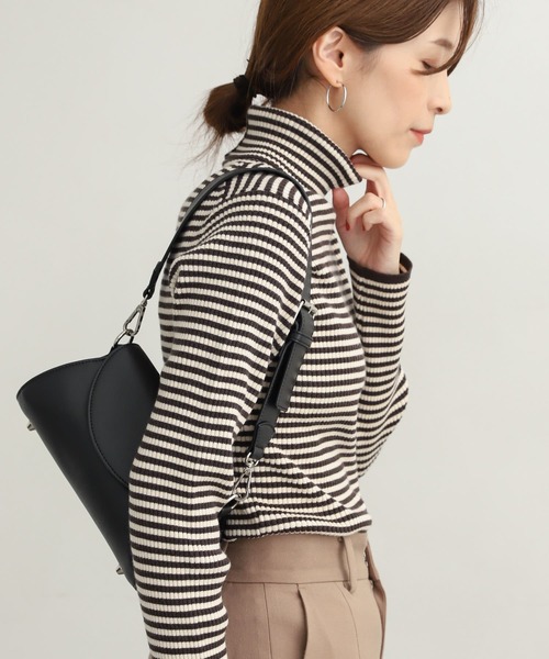 URBAN RESEARCH DOORS(アーバンリサーチドアーズ)の「ボーダーリブタートル(ニット/セーター・レディース・モカ/チャコールグレー・MEDIUM)」の5枚目の写真