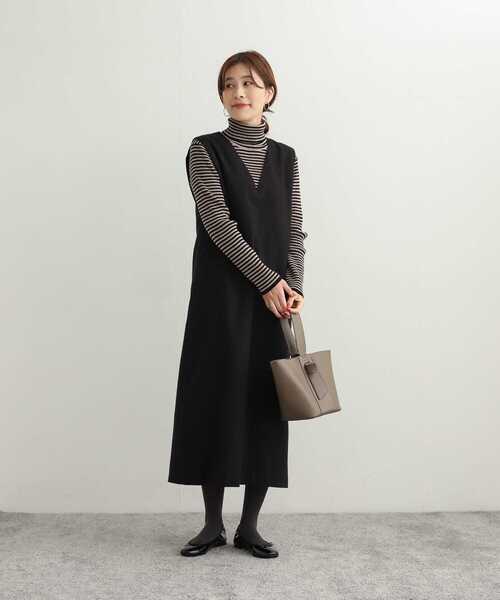 URBAN RESEARCH DOORS(アーバンリサーチドアーズ)の「ボーダーリブタートル(ニット/セーター・レディース・モカ/チャコールグレー・MEDIUM)」の8枚目の写真