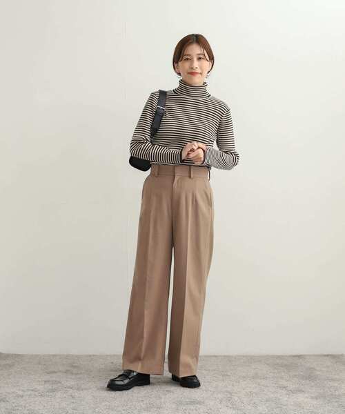 URBAN RESEARCH DOORS(アーバンリサーチドアーズ)の「ボーダーリブタートル(ニット/セーター・レディース・モカ/チャコールグレー・MEDIUM)」の10枚目の写真