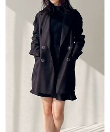 RESEXXY | ショルダーギャザーツイードミディジャケット【セットアップ着用可能】(テーラードジャケット)