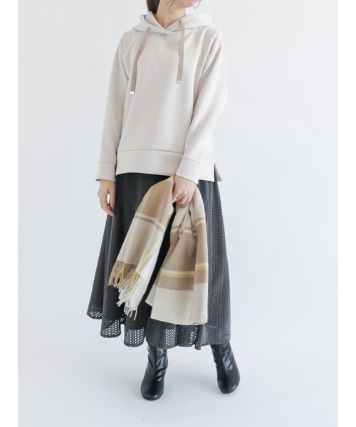 Te chichi（テチチ）の「起毛レースフレアスカート（スカート・レディース・チャコール/オフホワイト・ﾌﾘ-）」の10枚目の写真