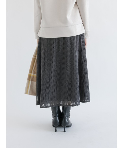 Te chichi（テチチ）の「起毛レースフレアスカート（スカート・レディース・チャコール/オフホワイト・ﾌﾘ-）」の3枚目の写真