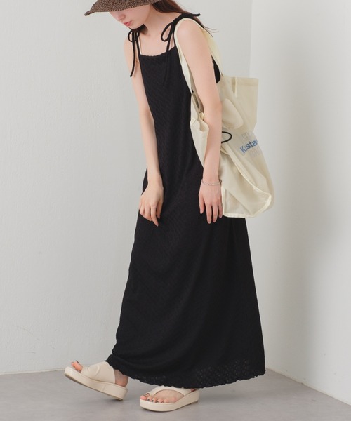 【タグ付き】kastane カップ付ワンピ Unevenbicolordress セール】【サイズ展開あり】ジャガードレースキャミワンピース