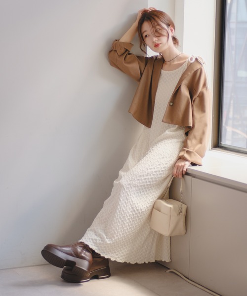 Kastane（カスタネ）の「【サイズ展開あり】ジャガードレースキャミワンピース（ワンピース・レディース・ブラック/オフホワイト・0/1）」の19枚目の写真