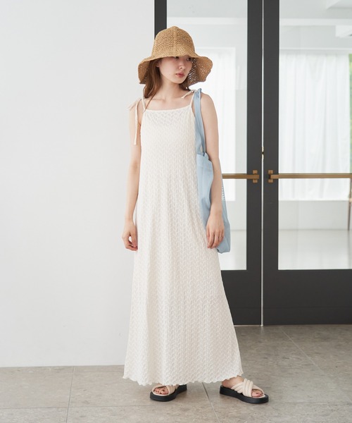 Kastane◆ジャガードデザインドレス/ワンピース/O/コットン/BEG/K233007-69 Kastane ワンピース 「WEB限定/低身長サイズ/2サイズ展開