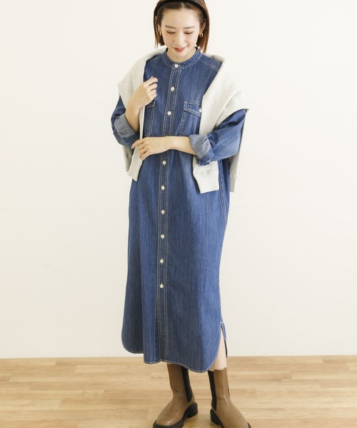 URBAN RESEARCH(アーバンリサーチ)の「インディゴデニムシャツワンピース(ワンピース・レディース・ライトインディゴブルー/ブルー系その他・36/38)」の20枚目の写真