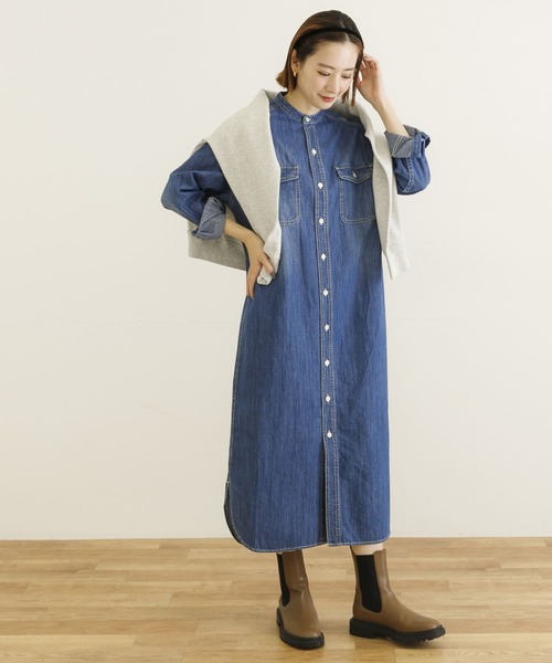 美品♪アーバンリサーチ　インディゴデニムシャツワンピース　ゆったり URBAN RESEARCH（アーバンリサーチ）の「インディゴデニムシャツ