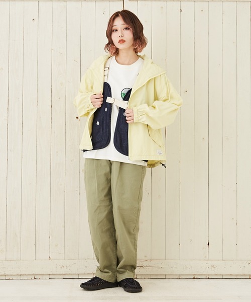 CUBE SUGAR ナイロン ワッシャー ハイネック ジップアップ ジャケット CUBE SUGAR（キューブシュガー）の「ナイロンワッシャー