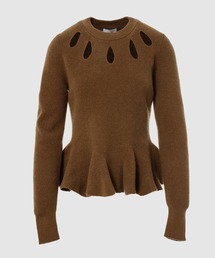 SLIM FIT CREW NECK PEPLUM JUMPER