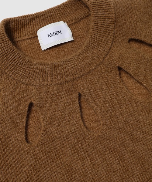 Erdem(アーデム)の「SLIM FIT CREW NECK PEPLUM JUMPER(ニット/セーター・レディース・ブラウン系その他・S/M)」の2枚目の写真