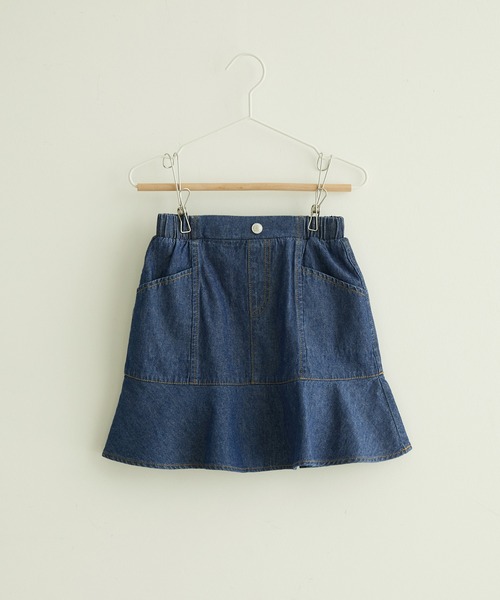 ROPE' PICNIC（ロペピクニック）の「【KIDS】デニム切り替えフレアスカート（デニムスカート・キッズ・ネイビー/サックスブルー・120/130/140/150）」の6枚目の写真
