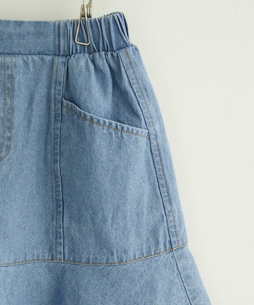 ROPE' PICNIC（ロペピクニック）の「【KIDS】デニム切り替えフレアスカート（デニムスカート・キッズ・ネイビー/サックスブルー・120/130/140/150）」の8枚目の写真