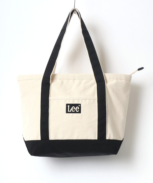 Lee(リー)の「Lee/リー キャンバス ロゴ カラー配色 トートバッグ(トートバッグ・レディース・ホワイト×ブラック/ホワイト×グリーン/ホワイト×グレー/ホワイト×ネイビー・FREE)」の1枚目の写真