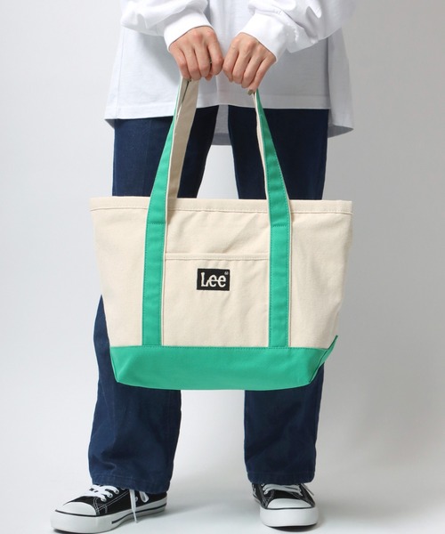 Lee(リー)の「Lee/リー キャンバス ロゴ カラー配色 トートバッグ(トートバッグ・レディース・ホワイト×ブラック/ホワイト×グリーン/ホワイト×グレー/ホワイト×ネイビー・FREE)」の15枚目の写真