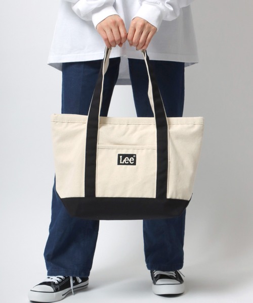 Lee(リー)の「Lee/リー キャンバス ロゴ カラー配色 トートバッグ(トートバッグ・レディース・ホワイト×ブラック/ホワイト×グリーン/ホワイト×グレー/ホワイト×ネイビー・FREE)」の16枚目の写真