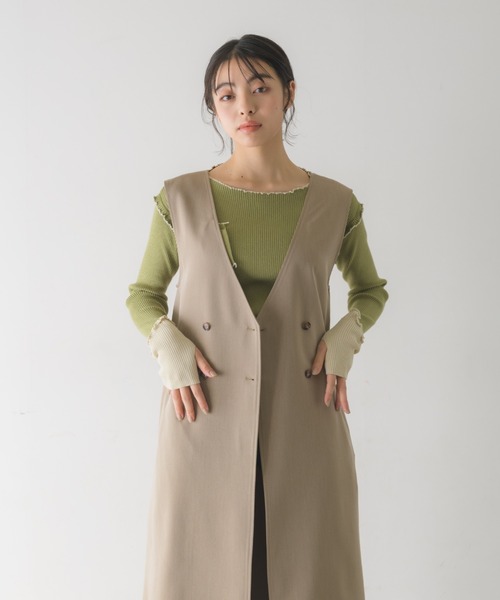 idem（イデム）の「3way gilet jumper skirt / 3wayジレジャンパースカート【サイズ展開あり】（ジャンパースカート・レディース・チャコールグレー/ベージュ・SMALL/FREE）」の22枚目の写真