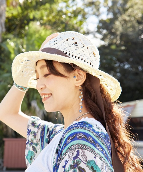 チャイハネ（チャイハネ）の「【チャイハネ】フラワーフェスタイヤーフック（イヤーカフ・レディース・ターコイズブルー/ブルー/ブラック/ピンク・FREE）」の7枚目の写真