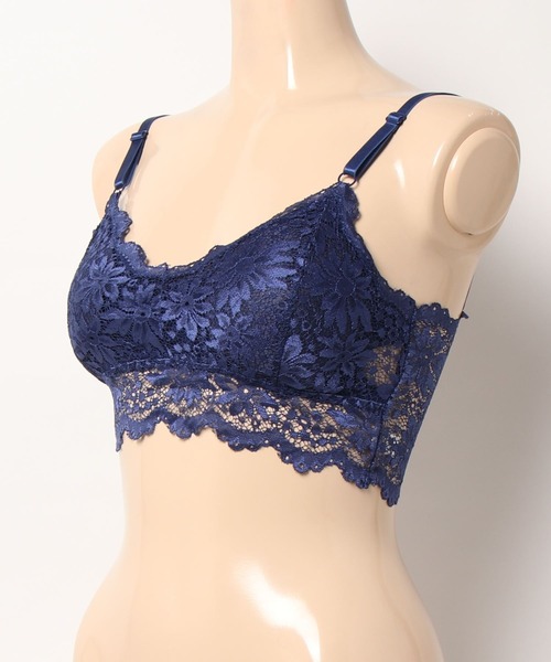 Lace Ladies(レースレディース)の「フラワーレースカップ付きインナー(ナイトブラ・レディース・ネイビー/ホワイト/ブラック/ワインレッド・FREE)」の5枚目の写真
