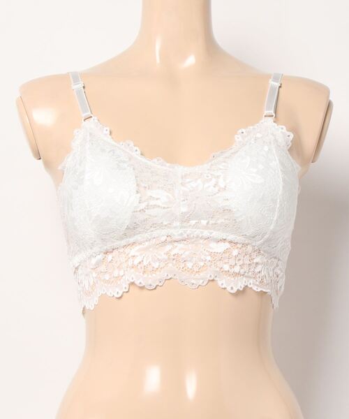 Lace Ladies(レースレディース)の「フラワーレースカップ付きインナー(ナイトブラ・レディース・ネイビー/ホワイト/ブラック/ワインレッド・FREE)」の9枚目の写真