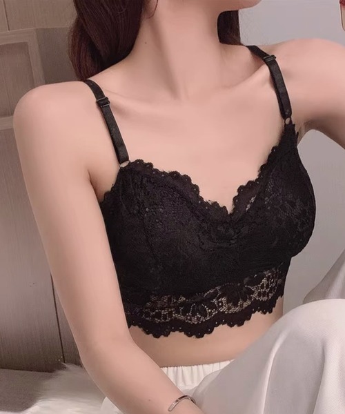 Lace Ladies(レースレディース)の「フラワーレースカップ付きインナー(ナイトブラ・レディース・ネイビー/ホワイト/ブラック/ワインレッド・FREE)」の19枚目の写真