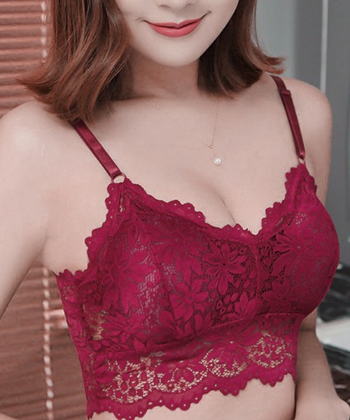 Lace Ladies(レースレディース)の「フラワーレースカップ付きインナー(ナイトブラ・レディース・ネイビー/ホワイト/ブラック/ワインレッド・FREE)」の16枚目の写真