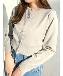 ビジューボタンカーデ