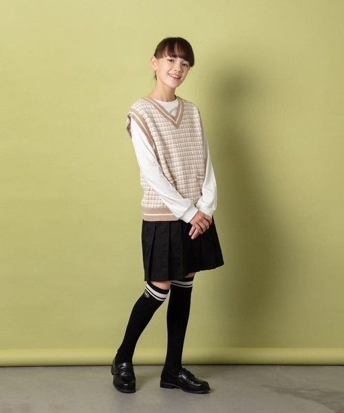 a.v.v（アーヴェヴェ）の「[100-130]インナーパンツ付きプリーツスカート（スカート・キッズ・ブラック/ピンク・120/130/100/110）」の7枚目の写真