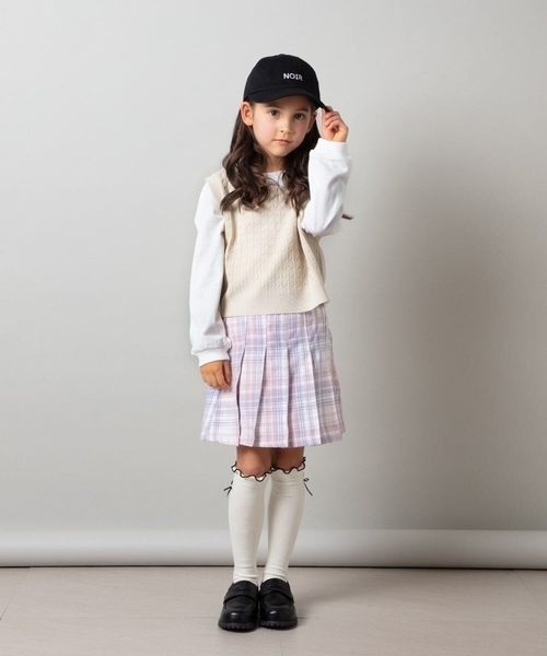 a.v.v（アーヴェヴェ）の「[100-130]インナーパンツ付きプリーツスカート（スカート・キッズ・ブラック/ピンク・120/130/100/110）」の5枚目の写真