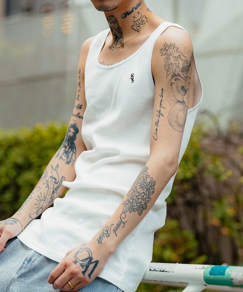 Subciety（サブサエティ）の「RIB TANK TOP（タンクトップ・メンズ・ホワイト/ブラック・MEDIUM/LARGE/X-LARGE/SMALL）」の7枚目の写真