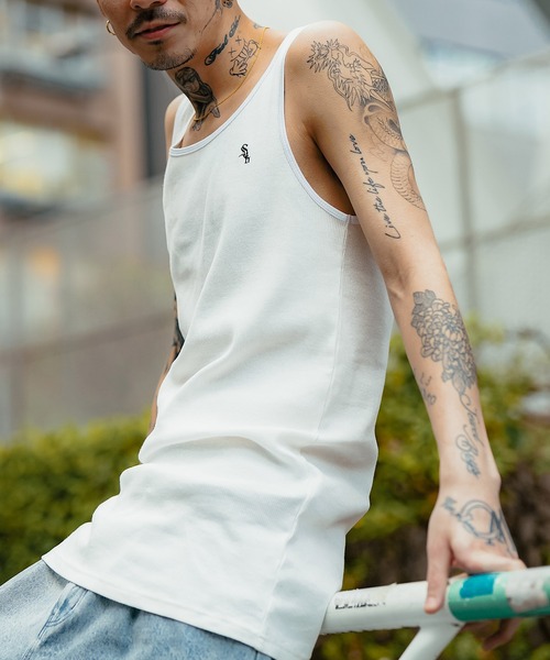 Subciety（サブサエティ）の「RIB TANK TOP（タンクトップ・メンズ・ホワイト/ブラック・MEDIUM/LARGE/X-LARGE/SMALL）」の10枚目の写真