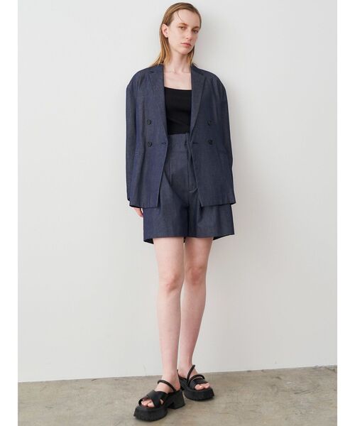 ELENDEEK（エレンディーク）の「スクエアーネックパッドカットソー（タンクトップ・レディース・オフホワイト/ブラック/グリーン/ベージュ・FREE）」の9枚目の写真