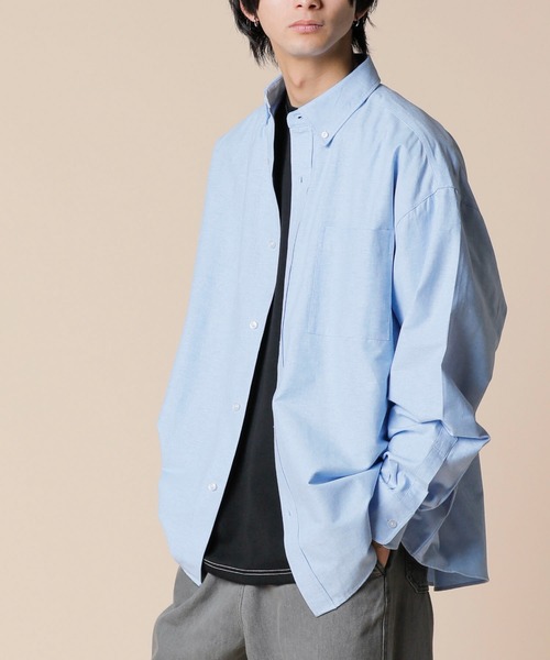 ADMIX/ATELIER SAB MEN(アドミックスアトリエサブメン)の「高密度コットンオックス / ルーズサイズ ボタンダウンシャツ(シャツ/ブラウス・メンズ・ブルーグレー/ブラック/ホワイト・50/48)」の3枚目の写真