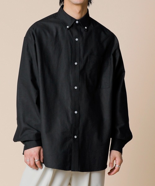 ADMIX/ATELIER SAB MEN(アドミックスアトリエサブメン)の「高密度コットンオックス / ルーズサイズ ボタンダウンシャツ(シャツ/ブラウス・メンズ・ブルーグレー/ブラック/ホワイト・50/48)」の2枚目の写真