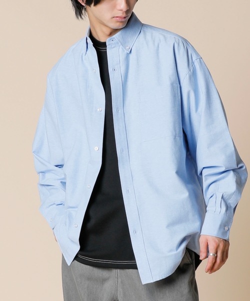 ADMIX/ATELIER SAB MEN(アドミックスアトリエサブメン)の「高密度コットンオックス / ルーズサイズ ボタンダウンシャツ(シャツ/ブラウス・メンズ・ブルーグレー/ブラック/ホワイト・50/48)」の18枚目の写真