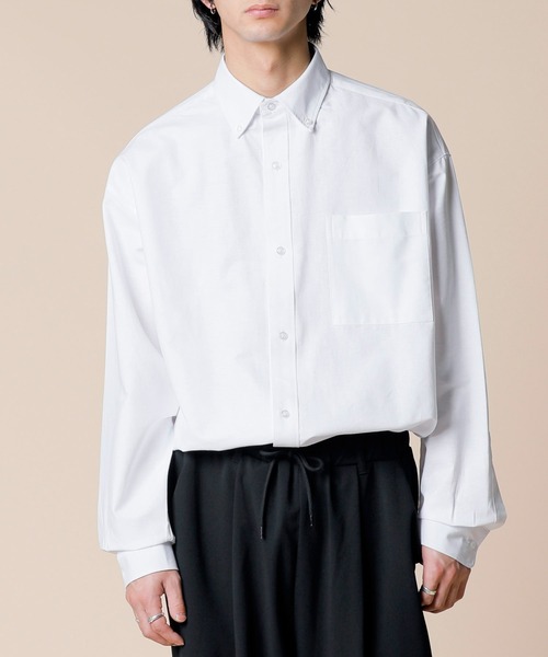 ADMIX/ATELIER SAB MEN(アドミックスアトリエサブメン)の「高密度コットンオックス / ルーズサイズ ボタンダウンシャツ(シャツ/ブラウス・メンズ・ブルーグレー/ブラック/ホワイト・50/48)」の20枚目の写真