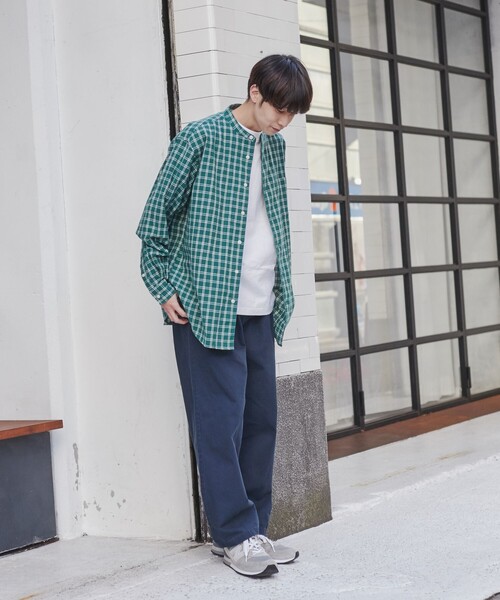 coen（コーエン）の「リネンミックスバンドカラーシャツ（シャツ/ブラウス・メンズ・ホワイト/オレンジ系その他/マスタード/ダークグリーン/コバルトブルー/その他1・S/M/L/XL）」の17枚目の写真