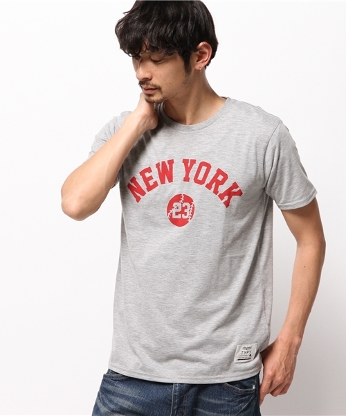 OUTLET(アウトレット)の「【CIAOPANIC TYPY】NEWYORKプリントTee(Tシャツ/カットソー・メンズ・ブルー/グレー・SMALL/MEDIUM)」の2枚目の写真