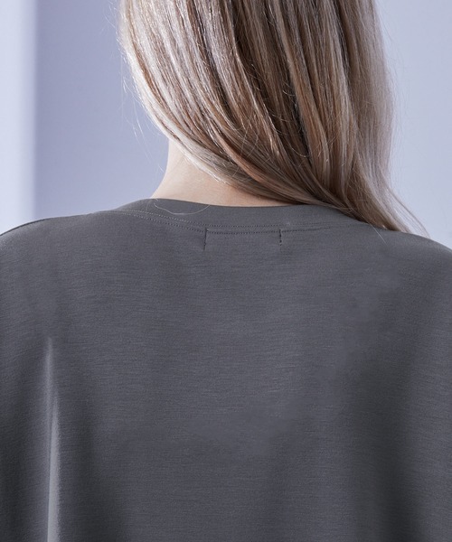 Loose/ルース（ルース）の「ハイドレープ トロミポンチ オーバーサイズTシャツ（Tシャツ/カットソー・メンズ・ホワイト/ブルーグリーン/チャコールグレー/ブラック/グレイッシュブルー/アッシュグレー/オールドローズ系/ワインレッド/ブルーグレー/スモークグレー・S/M/L/XS）」の14枚目の写真