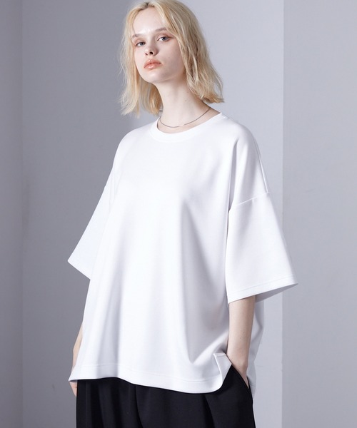 Loose/ルース(ルース)の「ハイドレープ トロミポンチ オーバーサイズTシャツ(Tシャツ/カットソー・メンズ・ホワイト/ブルーグリーン/チャコールグレー/ブラック/グレイッシュブルー/アッシュグレー/オールドローズ系/ワインレッド/ブルーグレー/スモークグレー/ブラック系/ホワイト系・S/M/L/XS)」の14枚目の写真