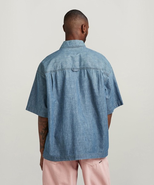 G-STAR（ジースター）の「BOXY FIT SHIRT/オーバーサイズデニムシャツ/ボクシーフィットシャンブレーシャツ（シャツ/ブラウス・メンズ・インディゴブルー・SMALL/LARGE/X-SMALL/MEDIUM/X-LARGE）」の11枚目の写真