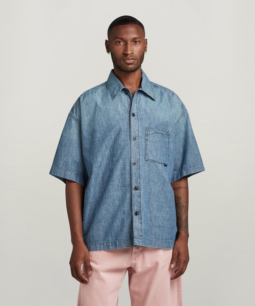 G-STAR RAW シャツ BACK PAINT BOXY FIT SHIRT/バックプリント
