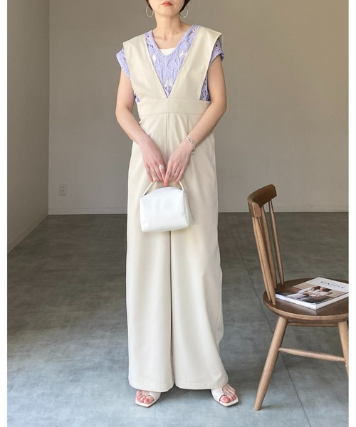 【新品未使用】CLOCHE ノーカラーダブルベスト CLOCHE クロシェ ノーカラージレ ベスト ダブルボタン 38M