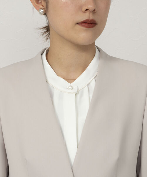 NOLLEY’S Sophi（ノーリーズソフィ）の「《セットアップ対応》ウォッシャブルライトダブルクロスノーカラージャケット（ノーカラージャケット・レディース・ブラック/ベージュ・40/36/38）」の20枚目の写真