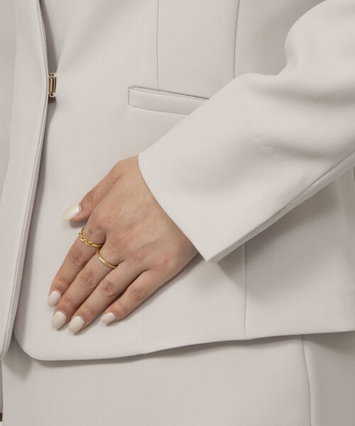 NOLLEY’S Sophi（ノーリーズソフィ）の「《セットアップ対応》ウォッシャブルライトダブルクロスノーカラージャケット（ノーカラージャケット・レディース・ブラック/ベージュ・40/36/38）」の22枚目の写真