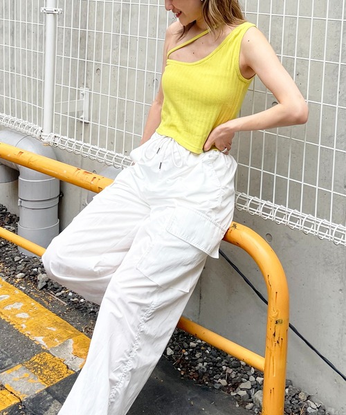 SPIRALGIRL（スパイラルガール）の「アシメリブタンクトップ（タンクトップ・レディース・ブラック/グリーン/イエロー・FREE）」の5枚目の写真