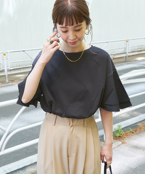セール】【WEB限定】ラッフルスリーブプルオーバー（Tシャツ