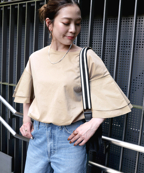 セール】【WEB限定】ラッフルスリーブプルオーバー（Tシャツ